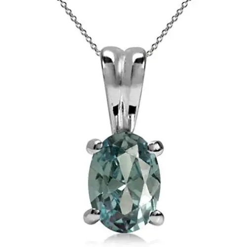 Silvershake 7x5mm Oval Shape 925 Sterling Silver Solitaire Pendant with 18 Inch Chain Necklace Silvershake 7x5mm Oval Shape 925 Sterling Silver Solitaire Pendant with 18 Inch Chain Necklace