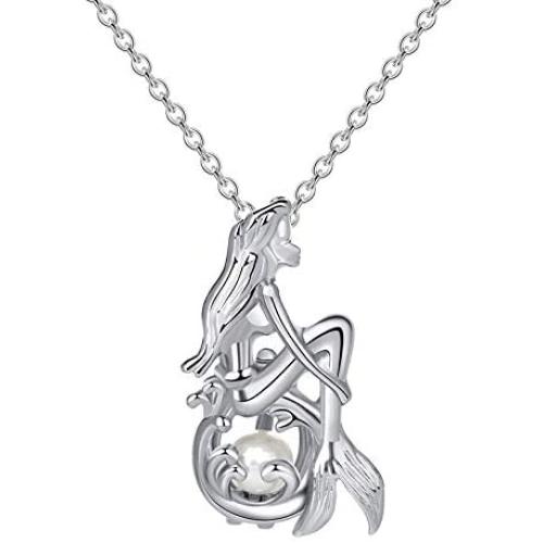 BQfife Mermaid Luminous Pendant Necklace statement Fluorescence Dainty Fish tail chain for Women Teen Girl Gift Jewelry