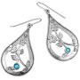 PZ Paz Creations Turquoise 925 Sterling Silver Pear Shaped Dangle Earrings