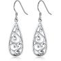 925 Sterling Silver Earrings, BoRuo Filigree Teardrop Earrings
