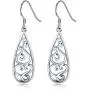 925 Sterling Silver Earrings, BoRuo Filigree Teardrop Earrings 925 Sterling Silver Earrings, BoRuo Filigree Teardrop Earrings