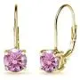 Yellow Gold Flashed Sterling Silver 6mm Round-cut Leverback Earrings Made with Swarovski Crystals Yellow Gold Flashed Sterling Silver 6mm Round-cut Leverback Earrings Made with Swarovski Crystals
