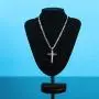 ANISLAJW Cross Necklace for Men, Burnished Silver Gold Small Jesus Cross Marina Chain Pendant Necklace for Men Women