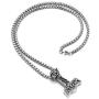 Jovivi Mens Stainless Steel Viking Norse Celtic Knot Mjolnir Thors Hammer Pendant Necklace 24'' Chain with Gift Box,Silver Black