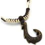 HZMAN Hawaiian Fish Hook Pendant Hemp Cord Chain - Maori Tribal Necklace