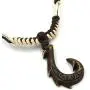 HZMAN Hawaiian Fish Hook Pendant Hemp Cord Chain - Maori Tribal Necklace HZMAN Hawaiian Fish Hook Pendant Hemp Cord Chain - Maori Tribal Necklace