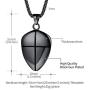 FaithHeart Shield of Faith Ephesians 6:16-17/Ephesians 6:10 Pendant Necklace Stainless Steel Joshua 1:9 Cross Amulet Necklace, Customize Available (Send Brand Box)