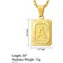 KissYan Initial Letter Pendant Necklace for Mens Womens, 18K Gold Plated Square Capital Monogram Necklace Alhpabets from A-Z Figaro Chain Necklace