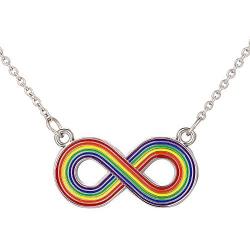 GuDeKe Rainbow Gay Pride LGBT Infinity Necklace Pendant Gift for Men/Women