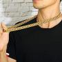 ROWIN&CO Mens Chain Thick Heavy 18K Gold Plated Stainless Steel Miami Curb Cuban Link Necklace Hip Hop Jewelry Choker Chain,15mm Width/ 18 20 22 24 26 30 35 inch Lengths, (with Gift Box)
