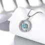 Aurora Tears Zodiac Constellation Necklaces Women 925 Sterling Silver Crystal Birthstone Pendant Cubic Zirconia Birth Jewelry Charm Dating Jewelry