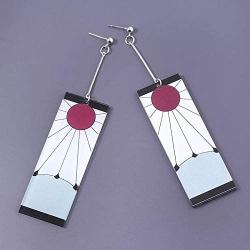 Demon Slayer Tanjiro Earrings Tanjirou Anime Cosplay Earrings Dangle Earrings Halloween Accessories