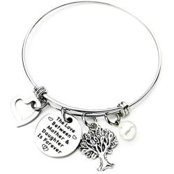 Warehouse No.9 Mother Bracelet Gift from Daughter, Family Jewellery Charm Bracelet Adjustable Bangle Gift for Women Mom Birthday