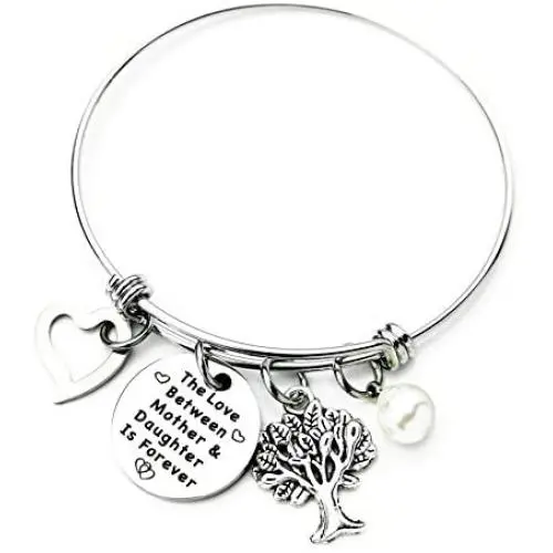 Warehouse No.9 Mother Bracelet Gift from Daughter, Family Jewellery Charm Bracelet Adjustable Bangle Gift for Women Mom Birthday Warehouse No.9 Mother Bracelet Gift from Daughter, Family Jewellery Charm Bracelet Adjustable Bangle Gift for Women Mom Birthday