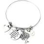 Warehouse No.9 Mother Bracelet Gift from Daughter, Family Jewellery Charm Bracelet Adjustable Bangle Gift for Women Mom Birthday