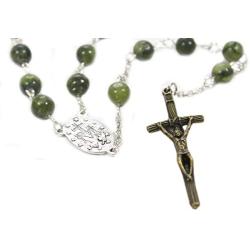 Biddy Murphy Connemara Marble Rosary Beads Celtic Cross 24 ¼ Inches Long Handcrafted in Ireland