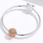 BAMOER 925 Sterling Silver Christmas Charms Snowflake Beads Charm Christmas Jewelry for Women