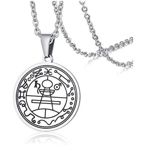 PJ Jewelry Unisex Wealth Fortune Amulet Pendant Stainless Steel Secret Seal of Solomon Protection Talisman Necklace PJ Jewelry Unisex Wealth Fortune Amulet Pendant Stainless Steel Secret Seal of Solomon Protection Talisman Necklace
