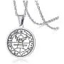 PJ Jewelry Unisex Wealth Fortune Amulet Pendant Stainless Steel Secret Seal of Solomon Protection Talisman Necklace PJ Jewelry Unisex Wealth Fortune Amulet Pendant Stainless Steel Secret Seal of Solomon Protection Talisman Necklace