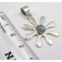 SilverStarJewel 925 Solid Silver Labradorite tcw 0.9 Necklace Pendant 1.4'' Bijoux