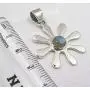 SilverStarJewel 925 Solid Silver Labradorite tcw 0.9 Necklace Pendant 1.4'' Bijoux