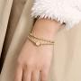 Gold Initial Bracelets for Women Girls, 14K Gold Plated Handmade Letter Bead Bracelet Personalized Initial Gold Bracelets for Women Teen Girls Jewelry Gifts