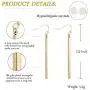 Minimal Long Circle Bar Earrings 18k Gold Plated Drop Line Dangle Geometric jewelry for Women Girls Minimal Long Circle Bar Earrings 18k Gold Plated Drop Line Dangle Geometric jewelry for Women Girls