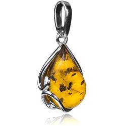 baltick Amber Sterling Silver Pear Pendant