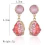 Geometric Statement Earrings Resin Druzy Stone Drop Earrings Irregular Faux Crystal Dangle Earring Jewelry for Women Girl Gift