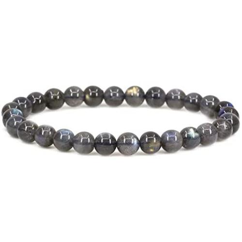 Gem Semi Precious Gemstone 6mm Round Beads Crystal Stretch Bracelet 7 Inch