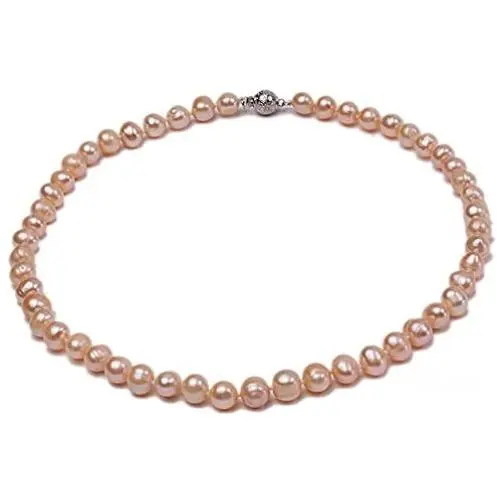 JYX 7-8mm Oval Natural White/Pink Freshwater Cultured Pearl Necklace 17'' JYX 7-8mm Oval Natural White/Pink Freshwater Cultured Pearl Necklace 17''