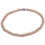 JYX 7-8mm Oval Natural White/Pink Freshwater Cultured Pearl Necklace 17''