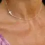 TseanYi Cross Pendant Necklace Chain Silver Sidesway Cross Choker Necklace Short Chain Religion Necklace Jewelry for women and Girls (Silver)