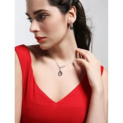 NEOGLORY Platinum-Plated Teardrop Jewelry Set with Crystal Embellished with Crystals from Swarovski
