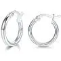 Ccino Silver Hoop Earrings for Women, 925 Sterling Silver Hoops Earrings for Girls, Hypoallergenic Fashion Hoop Earrings, Diameter 13/16/20 mm, 3 Colors in Silver/Gold/Rose Gold, with Jewelry Gift Box