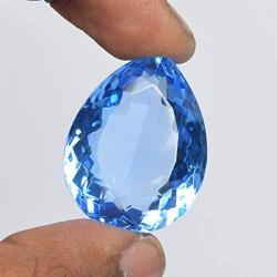 Blue Topaz Gem 44.00 Ct Brazilian Topaz Faceted Pear Blue Topaz Gemstone Loose