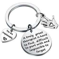 AKTAP Massage Therapy Gift Keychain A Truly Great Therapist is Hard to Find Massage Therapist Appreciation Gifts with Healing Hand Charm Therapy School Student Gift