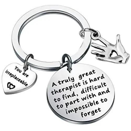 AKTAP Massage Therapy Gift Keychain A Truly Great Therapist is Hard to Find Massage Therapist Appreciation Gifts with Healing Hand Charm Therapy School Student Gift