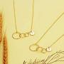 MONOZO Christian Gifts for Women Necklace, 14k Gold Filled Three Circle Christian Necklace Girls Initial Letter Necklace Religious Gifts for Grandma from Granddaughter