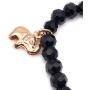 LESLIE BOULES Genuine Azabache Crystal Beads Bracelet Adjustable Sliding Chain Lucky & Protection Jewelry