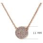 A+O Gift for Mom, Aunt, Grandma - CZ Pave Disc Necklace in Sterling Silver, Gold Vermeil, Rose Gold Vermeil