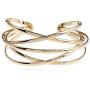 Multi-Layer Cross Wire Bangle Minimalist Simple Coil Punk Style Cuff Open Adjustable Wide Bracelet for Women Teen Girls Fashion Jewelry Armlet Armband Bangle
