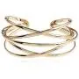 Multi-Layer Cross Wire Bangle Minimalist Simple Coil Punk Style Cuff Open Adjustable Wide Bracelet for Women Teen Girls Fashion Jewelry Armlet Armband Bangle