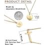 MUERDOU Initial Alphabet Pendant Necklace 14K Gold Plated A-Z Letter Disc Double Side Engraved Personalized Name Necklace Gift for Women
