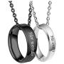MJartoria Matching Necklaces for Couples-His Crazy Her Weirdo Engraved Ring Pendant Necklaces Anniversary Valentines Day Gifts for Boyfriends Girlfriends