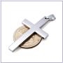 Fusamk Fashion Titanium Steel Prayer Cross Pendant Necklace,24'' Box Chain