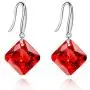 Uloveido Platinum Plated Cushion Cut Square Cubic Zirconia Dangle Drop Earrings Party Jewelry for Women WE030