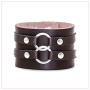 Nsitbbuery Hip Hop Alloy Cuff Wristband Wide Leather Bracelet