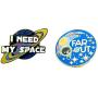 Stickeroonie Enamel Pin Set - I Need My Space Enamel Pin and Cute Astro Cat Astronaut Galaxy Planet Lapel Pin 1.2 Inches Enamel Pins Set Cute Backpack Lapel Pins Hat Pins Clothing Pins Cute Jewelry