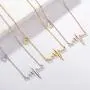 Zillaly 18K Gold Silver Rose Gold Plated Stainless Steel ECG Heartbeat Love ECG Necklace Female Jewelry Zillaly 18K Gold Silver Rose Gold Plated Stainless Steel ECG Heartbeat Love ECG Necklace Female Jewelry